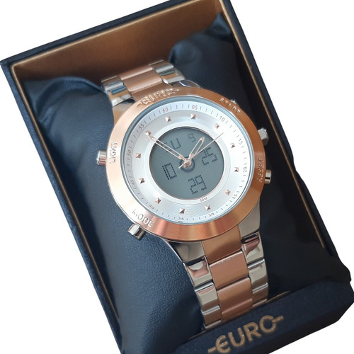 Relógio Euro Grande Feminino Com Cronometro E Calendário