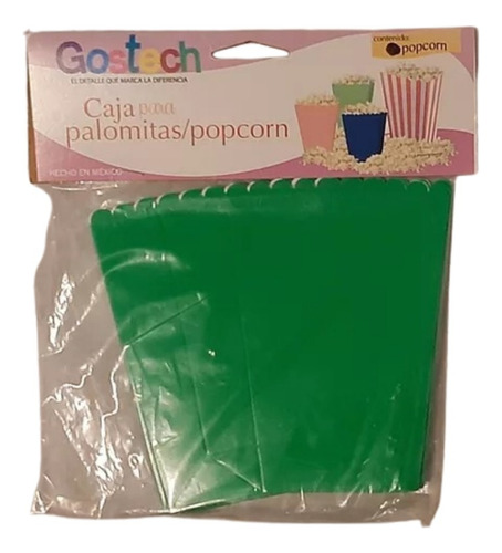 Caja Para Palomitas Botana O Dulces Color Verde
