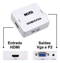 Comprar Mini adaptador conversor Hdmi a Vga con audio HDMI2VGA