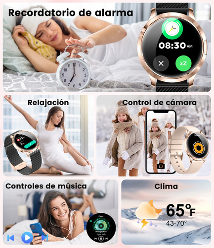 Lige Smartwatch Mujer Fv16-b Silver 100+ Modos Deportivos,monitoreo Menstrual Podómetro Para iPhone Andriod