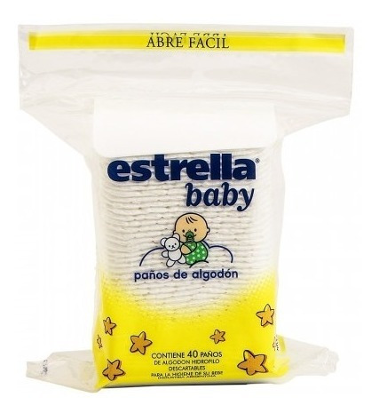 480 Paños De Algodon Estrella Baby (12 Paquetes De 40 U.)