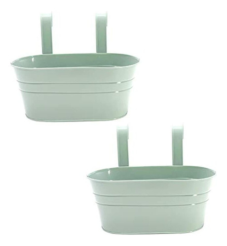 2 Macetas De Flores Colgantes De Metal, Macetas De Cubo De M