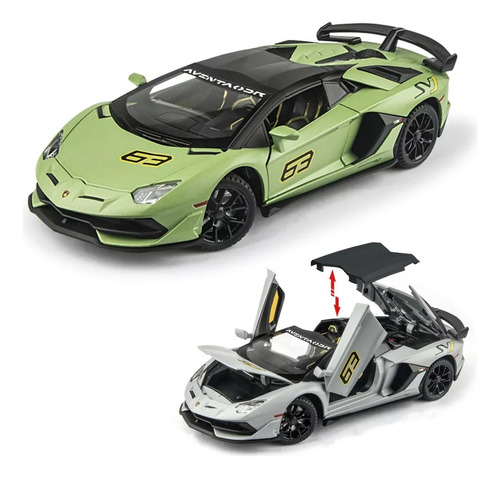 Lamborghini Aventador Roadster Coche De Metal En Verde