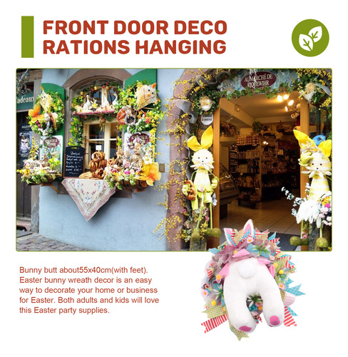 Decoración De Puerta De Conejo De Pascua, Corona De Conejo D