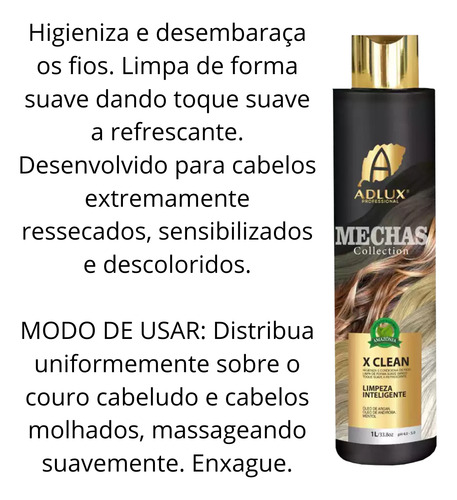 Shampoo X Clean Tratamento Capilar Mechas Adlux 1 Litro