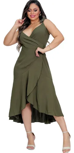 Modelo de vestido curto na frente e longo atrás 2025