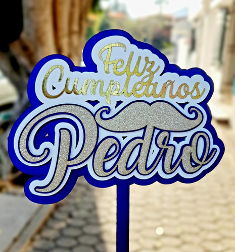 Cake Topper 3d Glitter Personalizado Para Pastel Caketopper