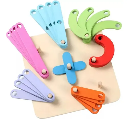 Juego Madera Geométrico Bar Shaped Montessori Geoplano Neo