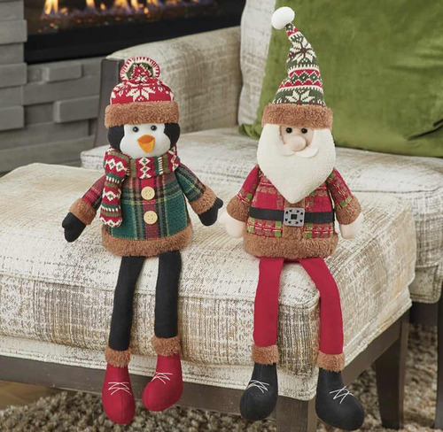 Set De Muñecos Navideños Para Repisa Santa Ypingüino