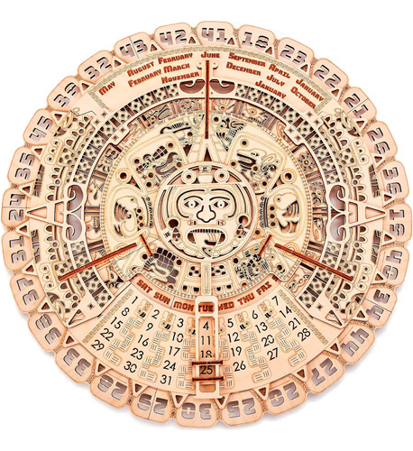 Wood Trick Mayan Wall Calendar Rompecabezas De Madera 3d Par