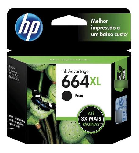 Cartridge De Tinta Hp Original 664xl Negro