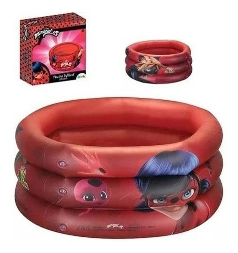 Piscina Inflavel Infantil Kids Miraculous Lady Bug 38 Litros