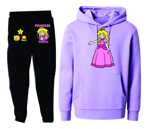 Conjuntos Sudadera+buzo Princesa Peach Mario Bross