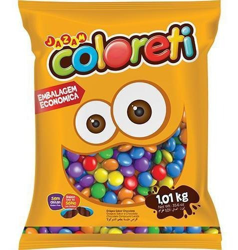 Confete De Chocolate Coloreti Grande 1 Kg - Jazam