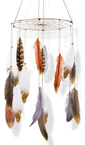 Móvil Bohemio De Plumas Atrapasueños Para Cuna Y Dormitorio
