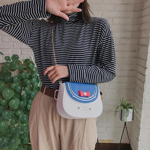 Imagen 5 de 5 de Crossbody Sailor Moon Azul Serena Anime Kawaii Sailor Bolsa