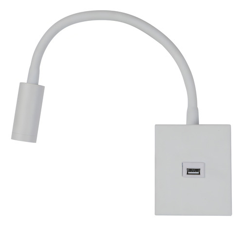 Kit 2 Arandelas Cabeceira Cama Leitura Led Usb Interruptor Estrutura Branco 110v/220v