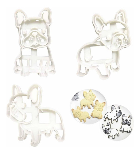 Cortador De Galletas  Bulldog Francés Set Forma  3pcs, Cgr1