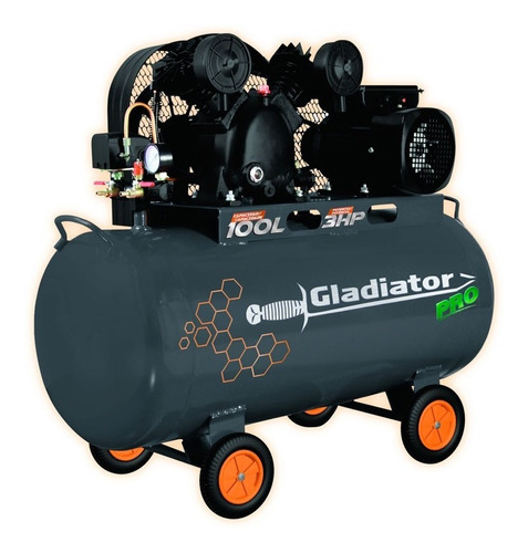 Gladiator Pro Compresor De Banda 100 Litros 2hp