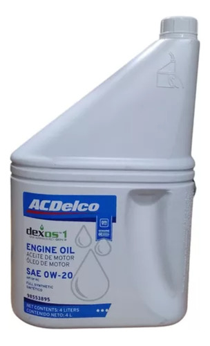 Bidon 4l Aceite Sintetico Acdelco 0w20 D1 G3 3c Acdelco