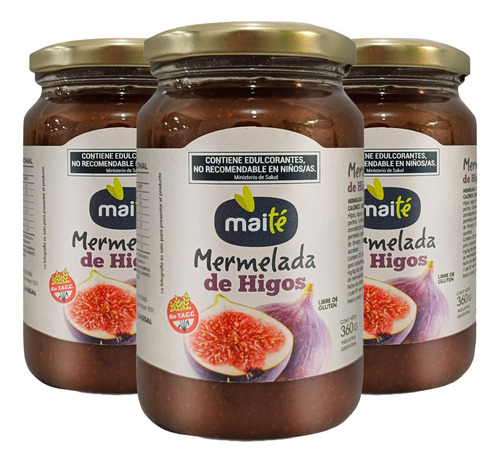 Pack Mermelada De Higo Maite Sin Azucar Agregada 360gr X 3u