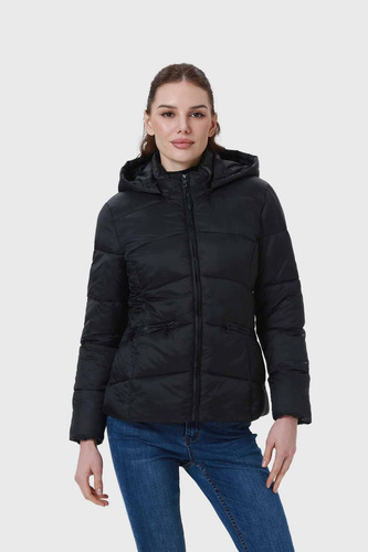 Parka Mujer Puffa Corta Negro