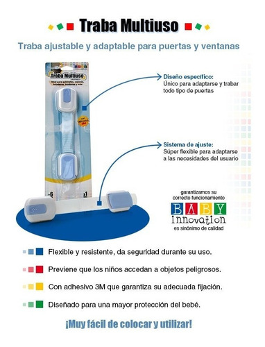 Imagen 3 de 7 de Traba Multiuso Premium Regulable Reforzada - Baby Innovation