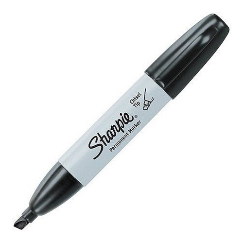 Sharpie Bisel Chisel Negro Cuerpo Ovalado Escolar Oficina