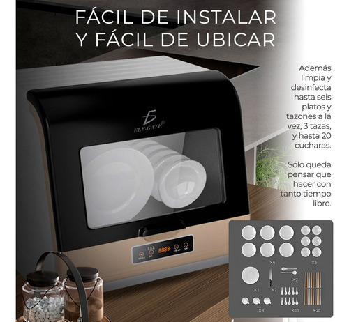 Mini Lavavajillas Portátil Depósito Agua Cocina Práctico