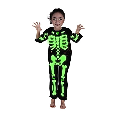 Disfraz Luminoso De Esqueleto Niños Que Brilla Oscurid...