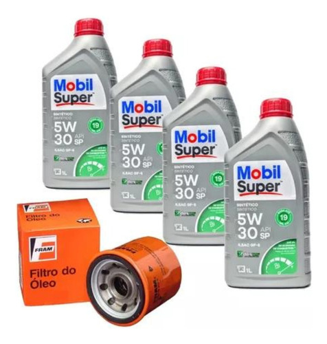 4 Óleo Mobil 5w30 Sintético E Filtro Óleo- Nissan March 1.6