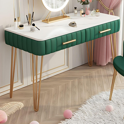 Craftthink Glam Mesa De Tocador De Maquillaje Con 2 Cajones