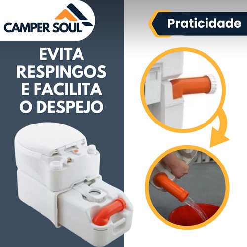 Vaso Sanitário Cassete Slim Portátil 24l Motorhome Trailer