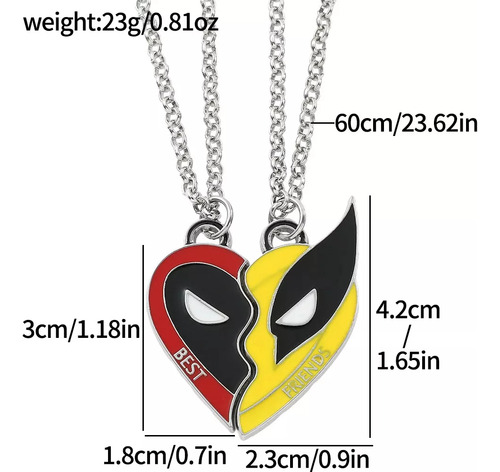 Collar Amistad Dije Acero Inoxidable Corazón Mejor Amigo