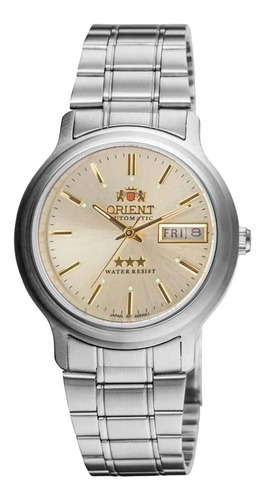 Relógio Orient Masculino Automático Analógico 469wa1af C1sx Cor Prata - 469Wa1af C1sx Cor da correia Prata Cor do fundo Champanhe