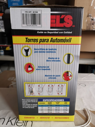 Soportes Torres Para Auto O Camioneta 2 Toneladas Mickels