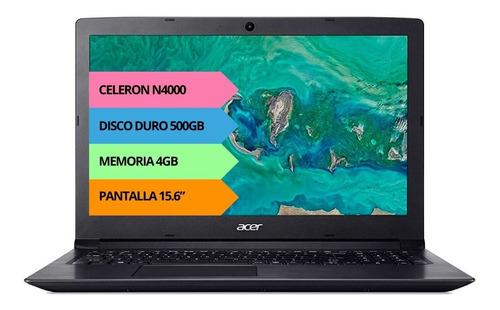 Notebook Acer N4000 4gb 500gb 15.6 Ultra Slim Garantia 12c