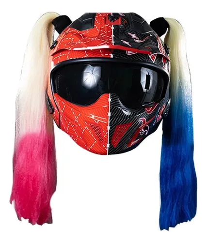 Cascos para moto de mujer con coletas sale