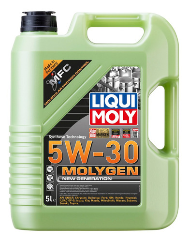 Molygen 5w30 Aceite Sintetico Antifriccionante Para Motor 5l