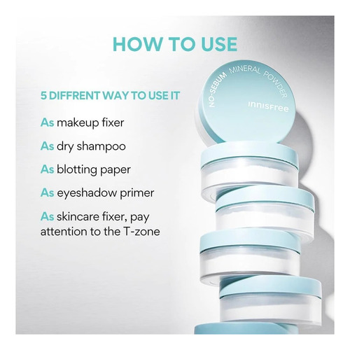 Innisfree No-sebum Mineral Powder Tono Traslúcido 5g Traslúcido