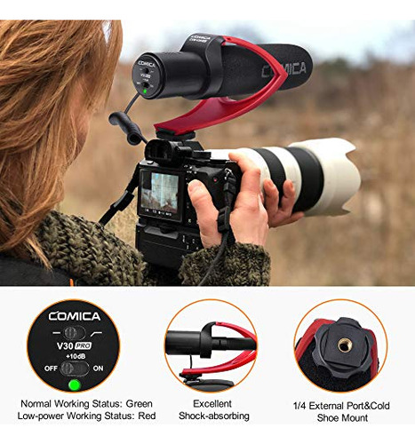 Micrófono De Cámara Comica Cvm-v30 Pro Para Dslr Canon,