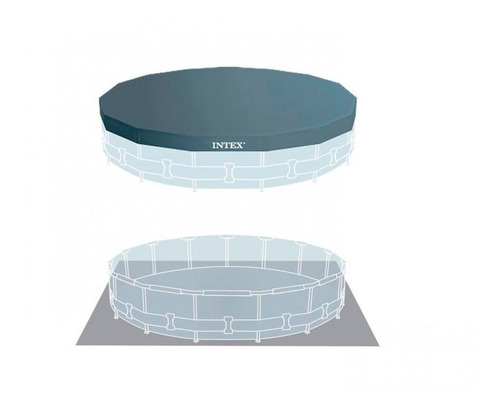 Pileta Redonda Exterior Grande 457x84 Celeste Completa