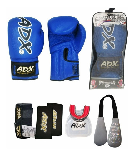 Kit Guantes Box Adx Modelo Prisma3 Peso Real + Complementos