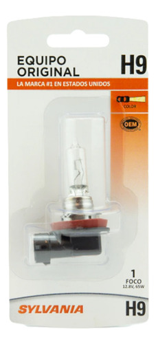 Foco Sylvania Basic H9 Blanco 12.8v 65w Halogeno