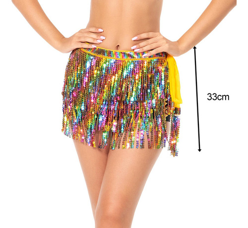 2 Sparkly Hip Bufanda Falda Rave Disfraz Vestido Lentejuelas