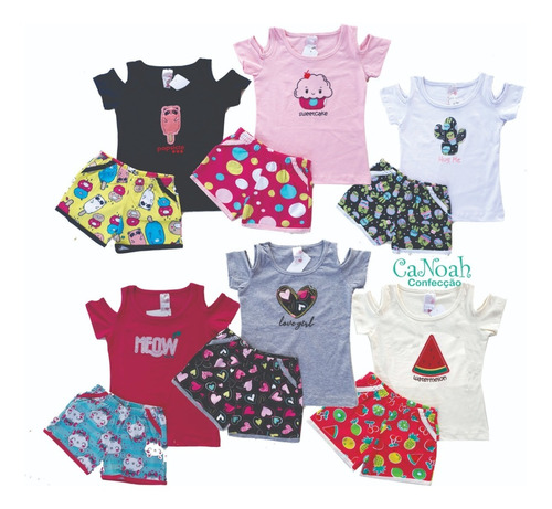 Kit 5 Conjunto Infantil Juvenil Menina Roupa Feminina 1 A 14