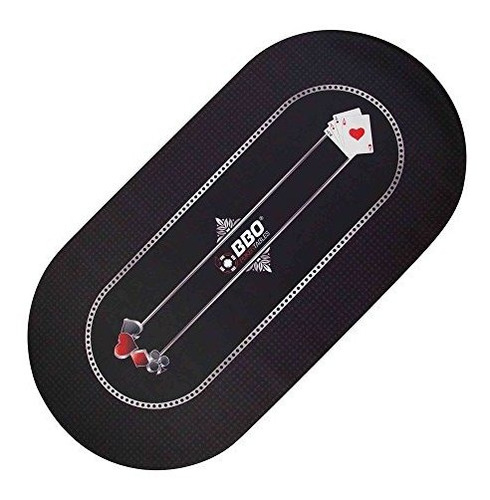 Bbo Poker Portable Poker Y Game Mat Para 8 Jugadores, Negro