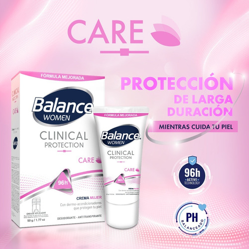 Imagen 3 de 4 de Desodorante Balance Crema Clinical Care Mujer 2 X 50gr