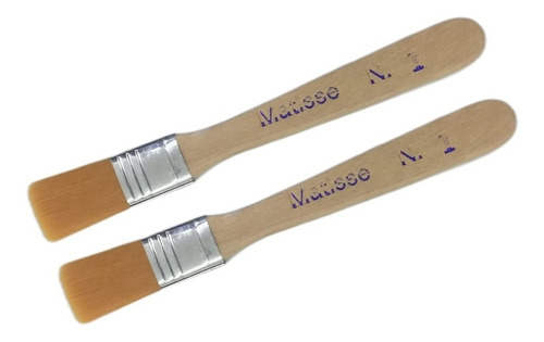 Pinceletas Matisse Nº1 (ancho 15mm )  Mango Madera X 2 Unid