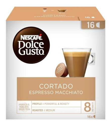 Capsulas Dolce Gusto Café Cortado 16 Un. Pack X3